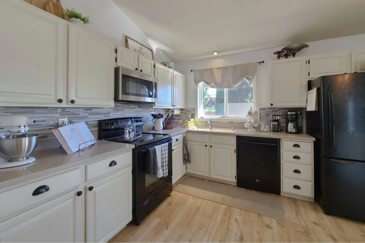 Kitchen with luxury vinyl flooring